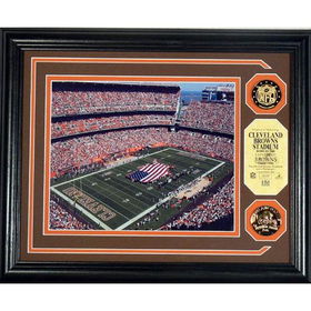 Cleveland Browns Stadium Photo Mint with two 24KT Gold Coinscleveland 
