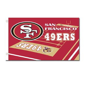 San Francisco 49ers NFL Field Design 3'x5' Banner Flagsan 