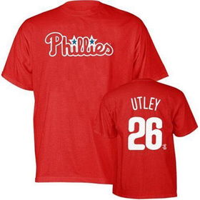 Chase Utley (Philadelphia Phillies) Name and Number T-Shirt (Red) (X-Large)chase 