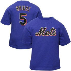 David Wright (New York Mets) Name and Number T-Shirt (Royal) (X-Large)david 