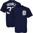 Magglio Ordonez (Detroit Tigers) Name and Number T-Shirt (Navy) (Large)