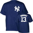 Alex Rodriguez (New York Yankees) Name and Number T-Shirt (Navy) (2X-Large)