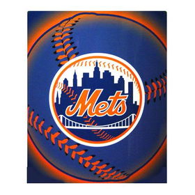 New York Mets Light Weight Fleece MLB Blanket (Flashball Series) (50x60)york 